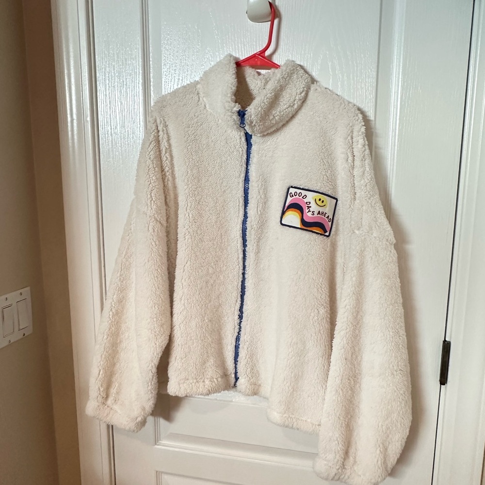 GRAYSON THREADS size 2X Comfy Soft Adorable Zip-Up "Good Days Ahead" NEW